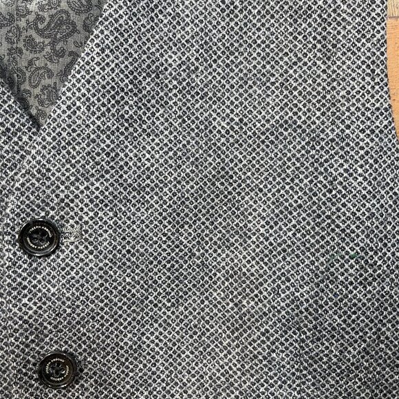 Joseph Abboud Black & Gray Wool Blend Vest size Small - Picture 3 of 4